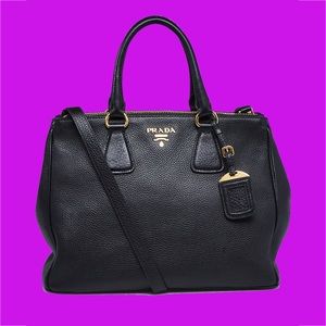Prada Vitello Daino Black Leather bag